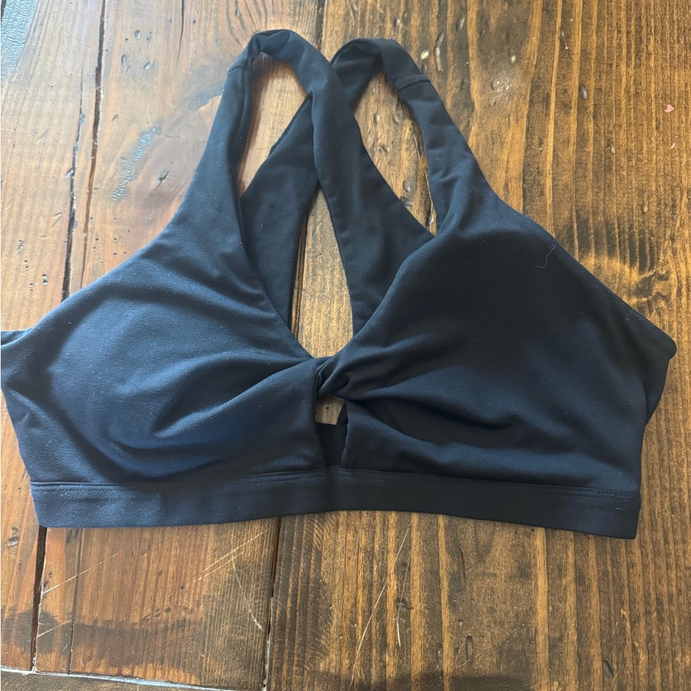 Fabletics Black Sports Bra with Wide Straps